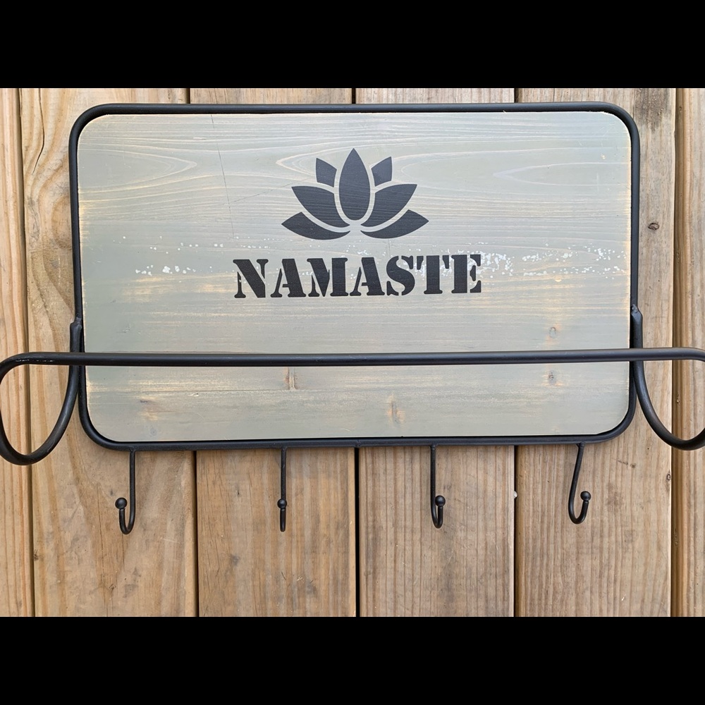 Namaste yoga Mat holder with hooks